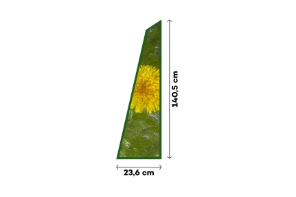 Sklo rozptylové (levý klín) 23,6 × 140,5 cm